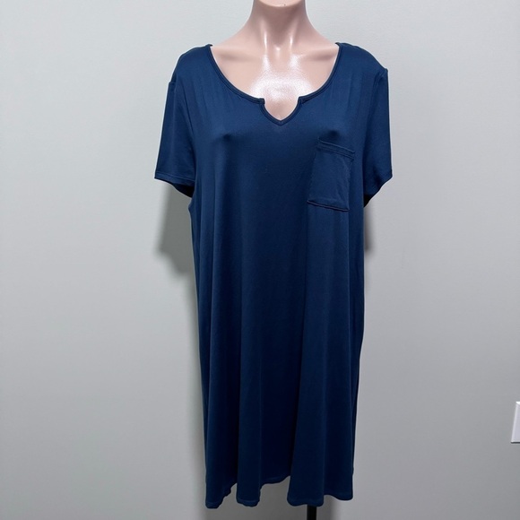 Love, Fire Navy Blue Swing Shift Shirt Dress Buttery Soft XL NEW - Picture 1 of 5